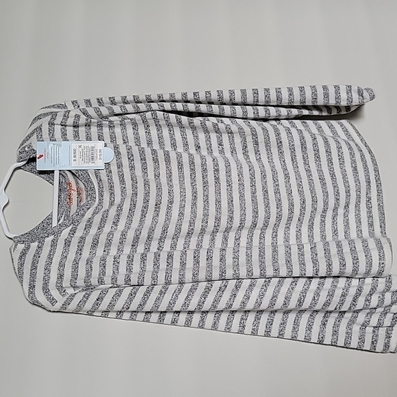 Cat & Jack Shirts & Tops Nwt Cat Jack Girls Gray And White Stripe